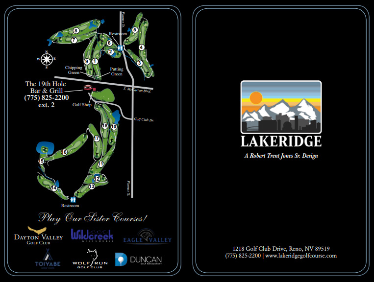 Scorecard LakeRidge Golf Course